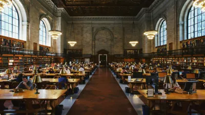 Students Studying in Library Hall